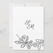 Eenvoudige elegante zwart witte bloemen Save the D Kaart (Achterkant)