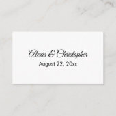 Eenvoudige, Elegante zwart-witte bruiloft details Informatiekaartje (Achterkant)