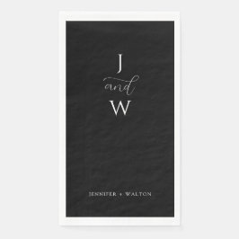 Eenvoudige Elegante zwart-witte bruiloft Servet