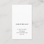 Eenvoudige elegante zwart witte salon afsprakenkaartje (Achterkant)