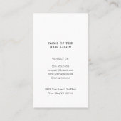 Eenvoudige elegante zwart-witte schaar Haarstylist Visitekaartje (Achterkant)