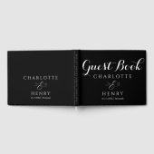Eenvoudige elegante zwarte bruiloft gastenboek (Volledig)