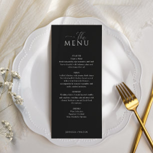 Eenvoudige Elegante zwarte bruiloft Menu
