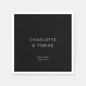 Eenvoudige elegante zwarte bruiloft servet (Voorkant)