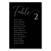 Eenvoudige elegante zwarte bruiloft zitkaarten kaart (Voorkant)