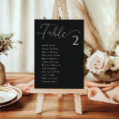 Eenvoudige elegante zwarte bruiloft zitkaarten kaart