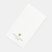 Eenvoudige Elegante Zwarte En Gouden Hart Trouw Servet (Hoek)