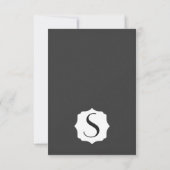 Eenvoudige elegante zwarte en witte aanwijzer kaart (Achterkant)