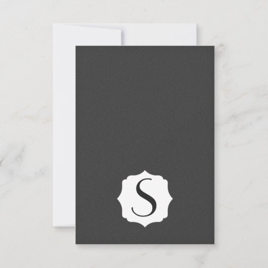 Eenvoudige elegante zwarte en witte aanwijzer kaart (Achterkant)