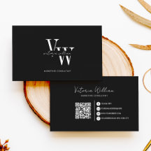 Eenvoudige Elegante Zwarte en Witte Beginletters 