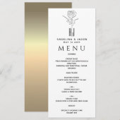 Eenvoudige Elegante Zwarte En Witte Bruiloft Menu (Voorkant / Achterkant)