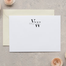 Eenvoudige Elegante Zwarte en Witte Initialen