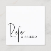 Eenvoudige Elegante Zwarte en Witte Referentiekaar Aanbevelingskaartje (Voorkant)