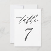 Eenvoudige Elegante Zwarte en Witte Trouwtafel Kaart (Achterkant)