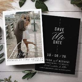 Eenvoudige Elegante Zwarte Foto Christelijke bruil Save The Date