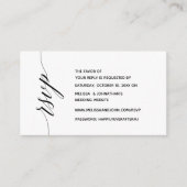 Eenvoudige elegante zwarte kalligrafie, diner RSVP Informatiekaartje (Voorkant)