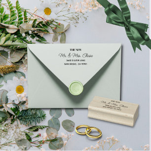 Eenvoudige elegante zwarte letters rubberstempel