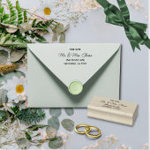 Eenvoudige elegante zwarte letters rubberstempel