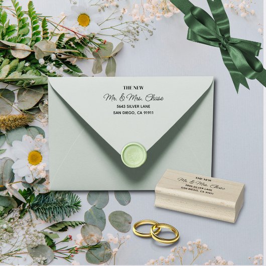 Eenvoudige elegante zwarte letters rubberstempel