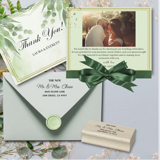 Eenvoudige elegante zwarte letters rubberstempel