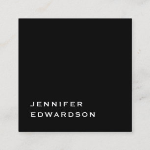 Eenvoudige elegante zwarte minimalistische profess vierkante visitekaartje