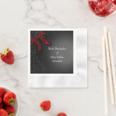 Eenvoudige elegante zwarte minimalistische rode bo servet (Insitu)