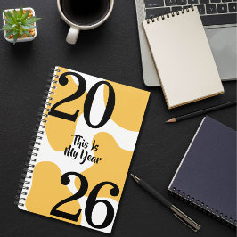 Eenvoudige Elegante Zwarte Witte Gouden Krachtige  Planner