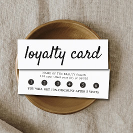 Eenvoudige Elegante Zwarte Witte Loyaltykaart Klantenkaartje