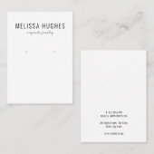 Eenvoudige Elegante Zwarte Witte Oorbel Displaykaa Visitekaartje (Voorkant / Achterkant)