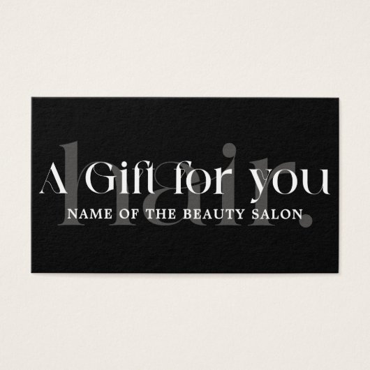 Eenvoudige Elegante Zwarte Witte Schoonheid Visitekaartje (Voorkant)