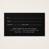 Eenvoudige Elegante Zwarte Witte Schoonheid Visitekaartje (Achterkant)