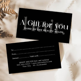 Eenvoudige Elegante Zwarte Witte Schoonheid Visitekaartje