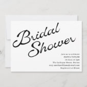 Eenvoudige Elegante Zwarte Witte Script Bruidsborr Kaart (Voorkant)