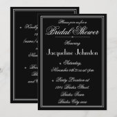 Eenvoudige Elegante Zwarte & Witte Script Bruidsdo Kaart (Voorkant / Achterkant)
