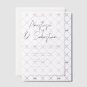 Eenvoudige Elegante Zwarte & Witte Script Foto Bru Vellum Uitnodigingen (Offset (Uitnodiging))
