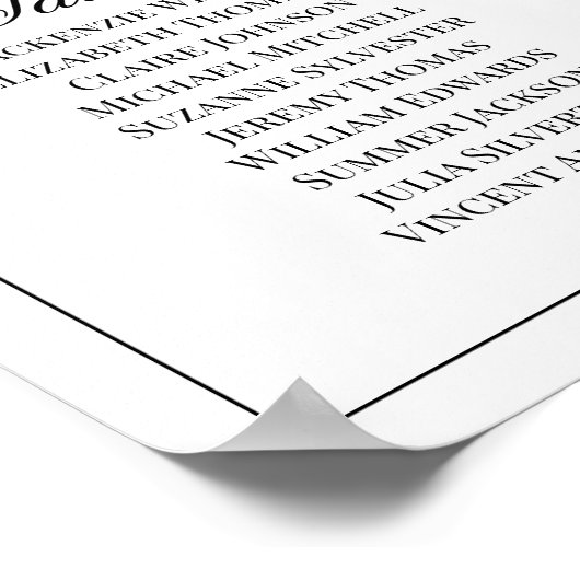 Eenvoudige Elegantie 8 tafel bruiloft zitgrafiek Poster (Hoek)