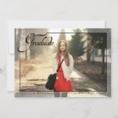 Eenvoudige elegantie, Afstuderen fotoaankondiginge Kaart (Voorkant)