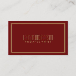 Eenvoudige elegantie Art Deco stijl rood / goud Visitekaartje