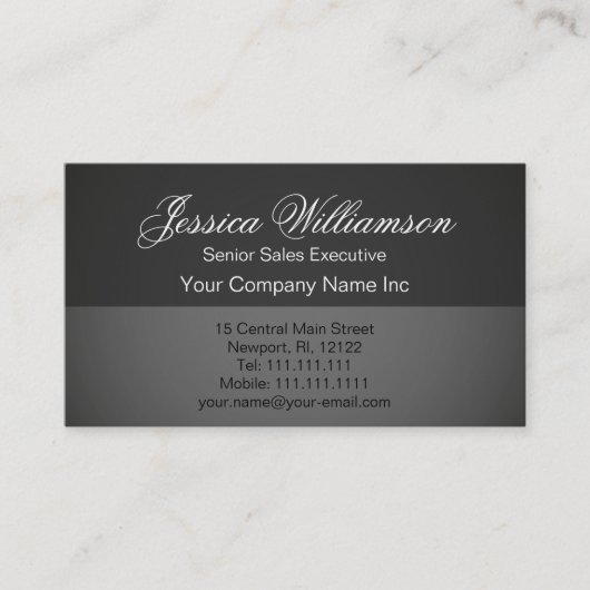Eenvoudige elegantie Basic Grey Professional Visitekaartje (Voorkant)