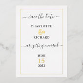 Eenvoudige elegantie, BESPAAR DE DATUM. Folie Uitnodiging (Voorkant)