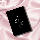 Eenvoudige Elegantie Blad Monogram Chique Bruiloft Kaart