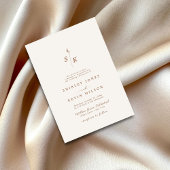 Eenvoudige Elegantie Blad Monogram Chique Bruiloft Kaart