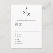 Eenvoudige Elegantie Blad Monogram Chique Bruiloft RSVP Kaartje (Voorkant)