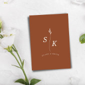 Eenvoudige Elegantie Blad Monogram Chique Bruiloft RSVP Kaartje