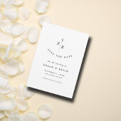 Eenvoudige Elegantie Blad Monogram Chique Bruiloft Save The Date