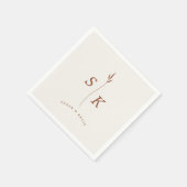 Eenvoudige Elegantie Blad Monogram Chique Bruiloft Servet (Hoek)