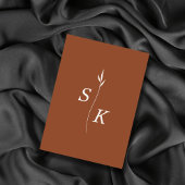 Eenvoudige Elegantie Blad Monogram Chique Cream Br Kaart