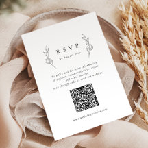 Eenvoudige elegantie botanisch groen QR code bruil