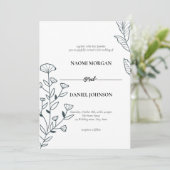 Eenvoudige elegantie botanisch monogram kaart (Staand voorkant)