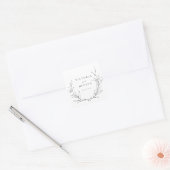 Eenvoudige elegantie botanische baardbruiloft vierkante sticker (Envelop)